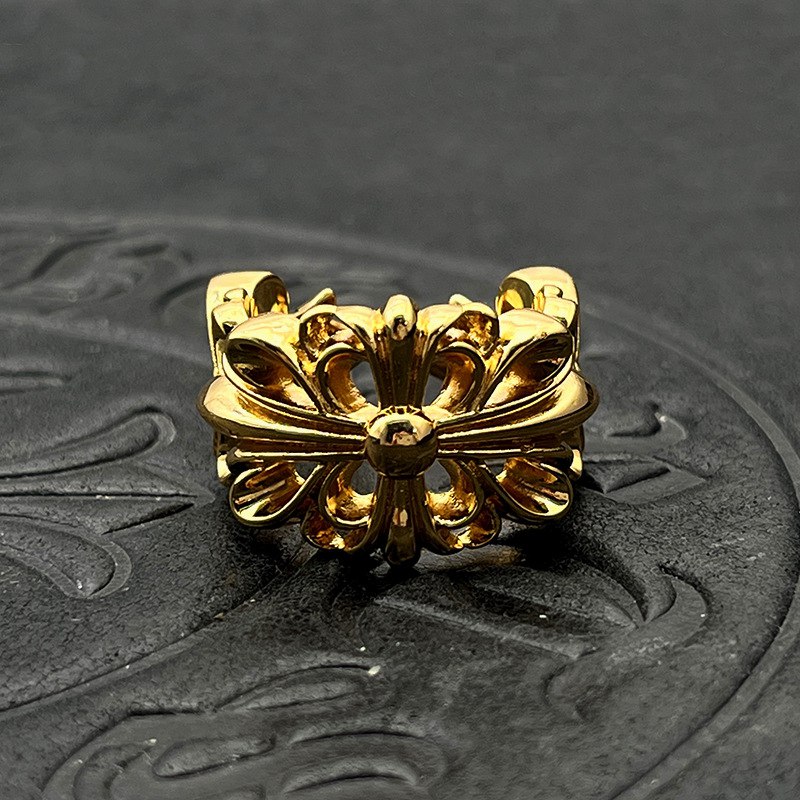 Chrome Hearts Double Floral Ring | Gold