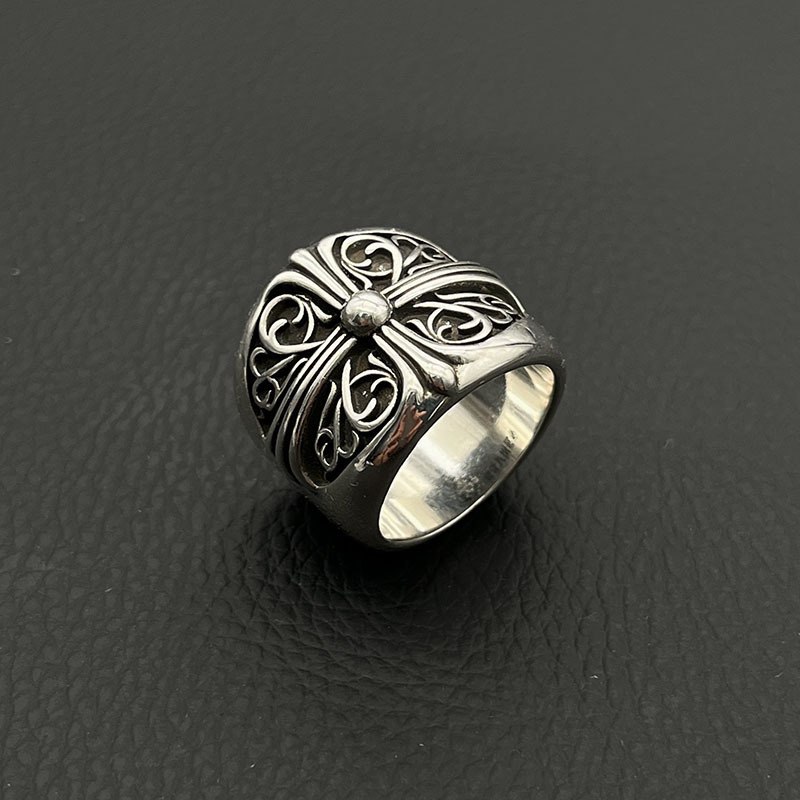 Chrome Hearts Floral Oval Ring |Silver