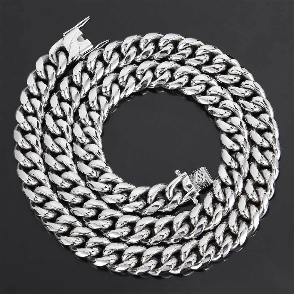 Cuban Link Chain 10mm x 55cm | Silver | Titanium Steel