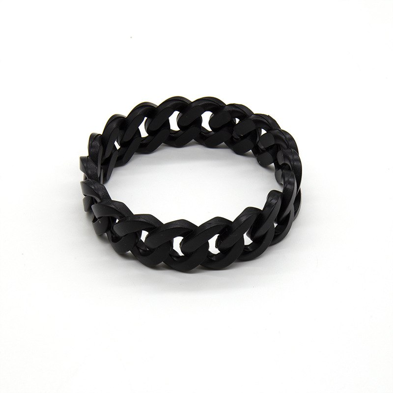 Cuban Link Silicone Bracelet "Black"
