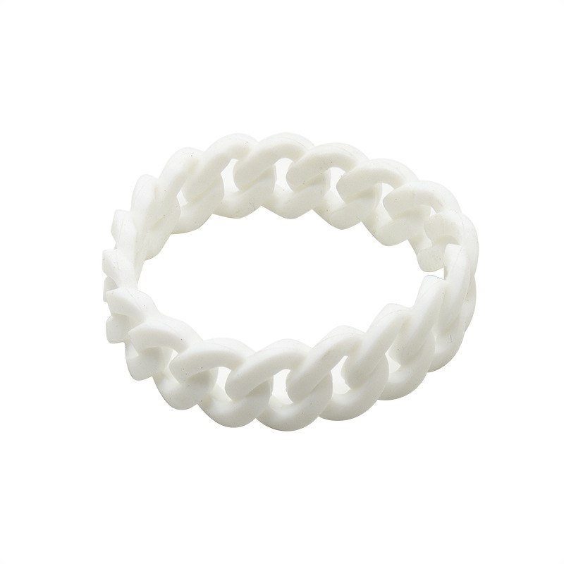 Cuban Link Silicone Bracelet "White"