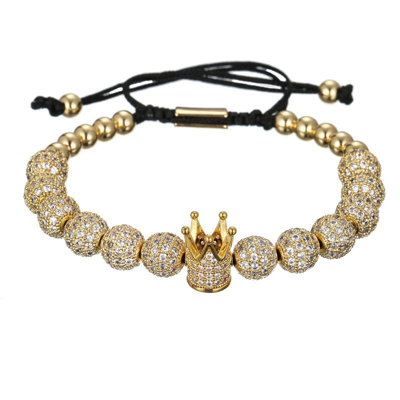 CZ Ball Crown Bracelet "Gold"