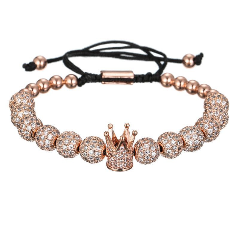 CZ Ball Crown Bracelet "Rose Gold"