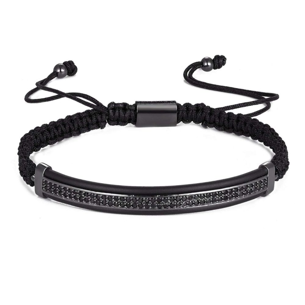 CZ Bar Bracelet "Black"