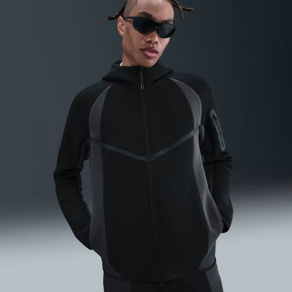 Nike Tech Fleece Colour-Block Full-Zip Hoodie "Black/Anthracite"
