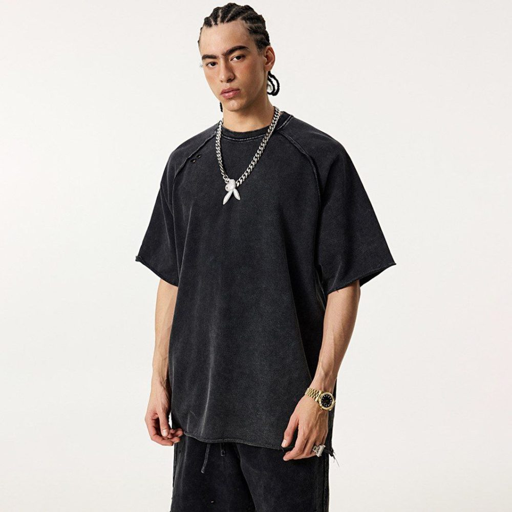 Футболка Street Culture Oversized Ripped Washed Dark Grey