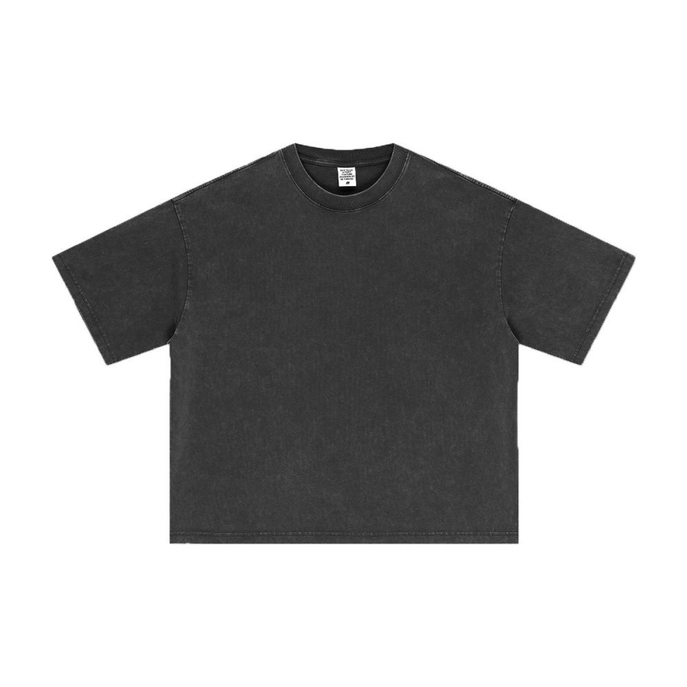 Футболка Street Culture Boxy Cropped Washed Black укороченная