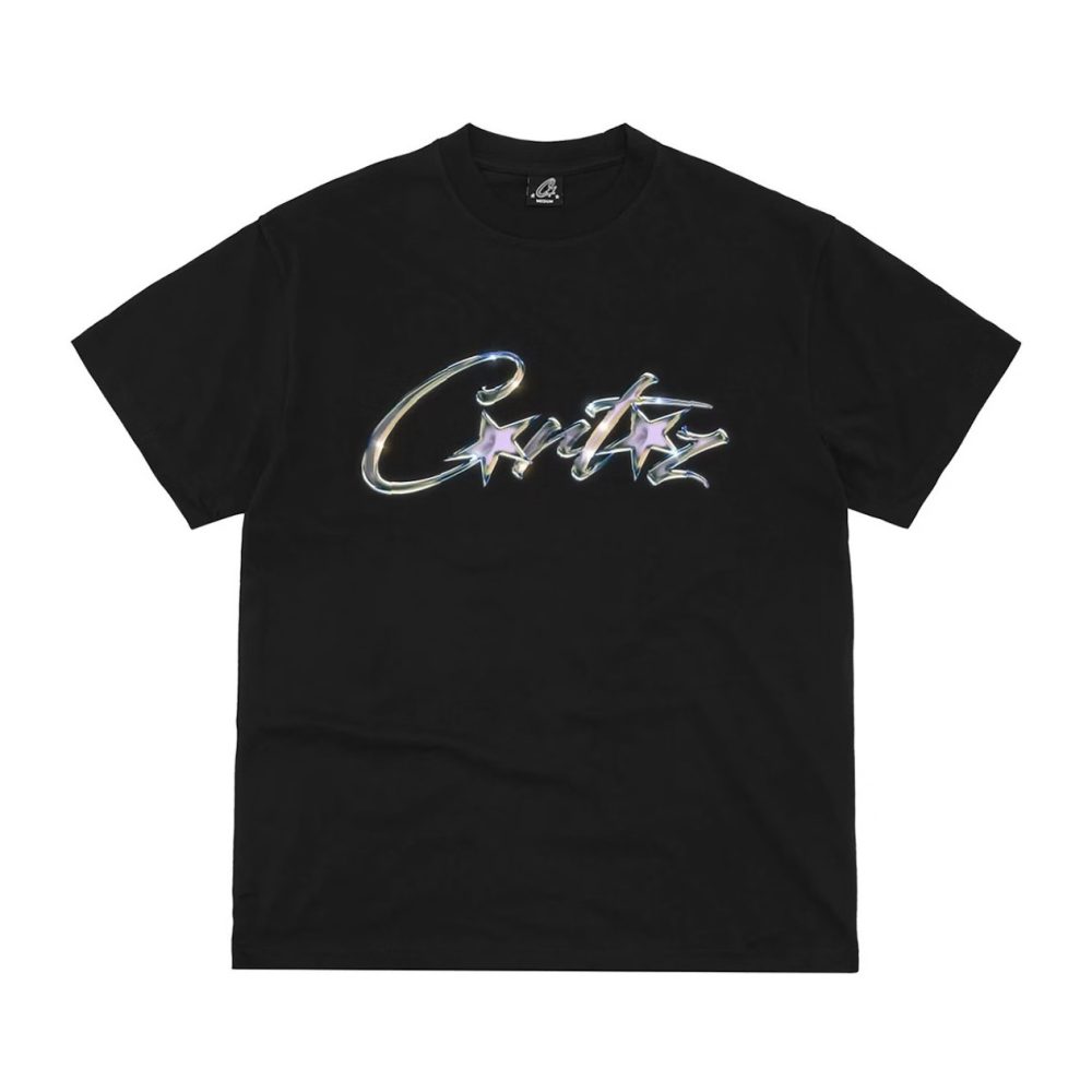 Футболка Corteiz Allstarz Chrome Logo - Black