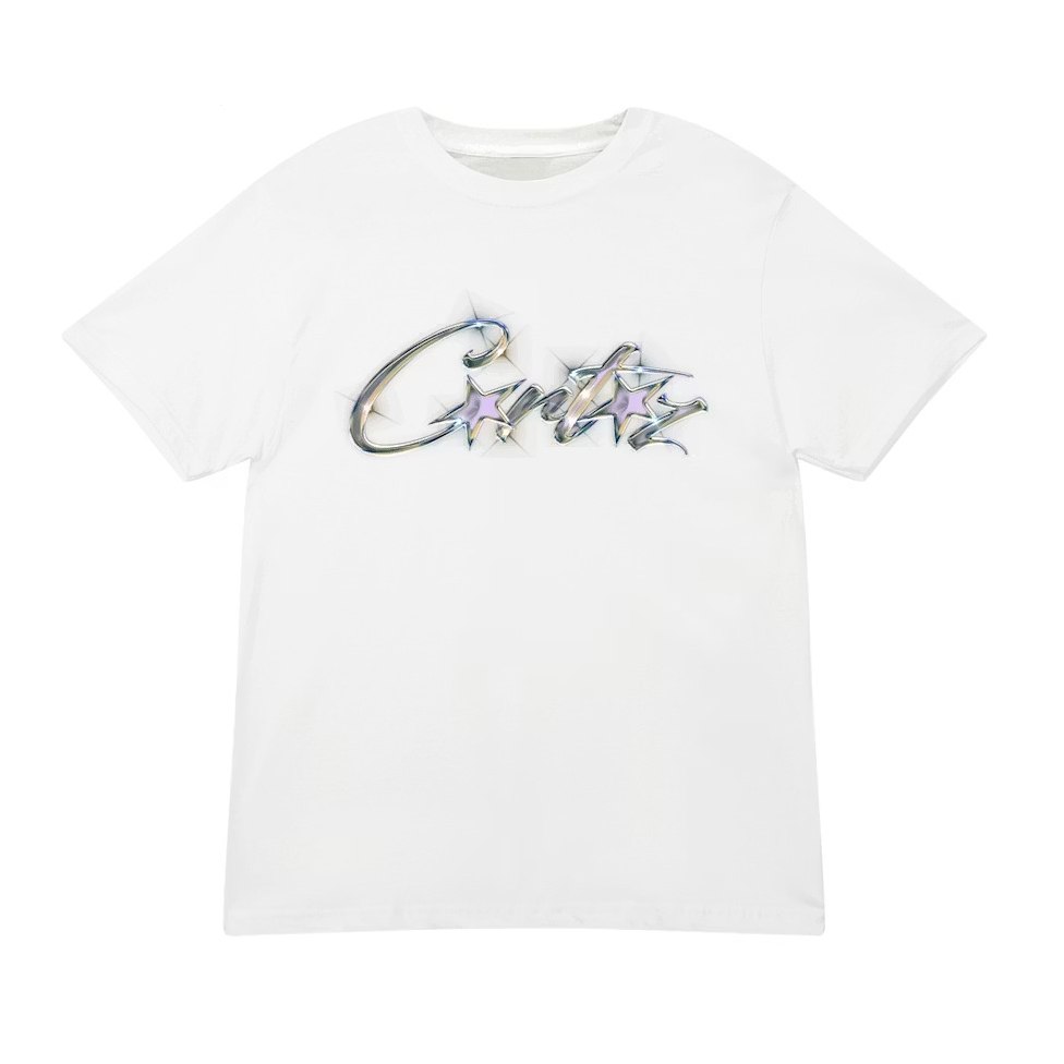 Футболка Corteiz Allstarz Chrome Logo - White