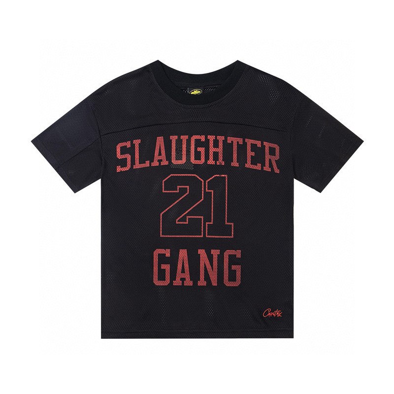 Футболка Corteiz x 21 Savage Slaughter Gang Mesh - Black/Red