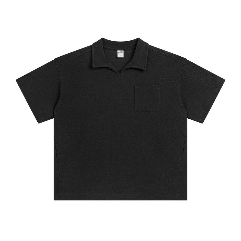 Футболка поло Artie Oversized Waffle - Black
