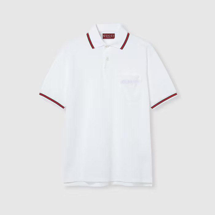 Футболка поло Gucci Logo Embroidered - White