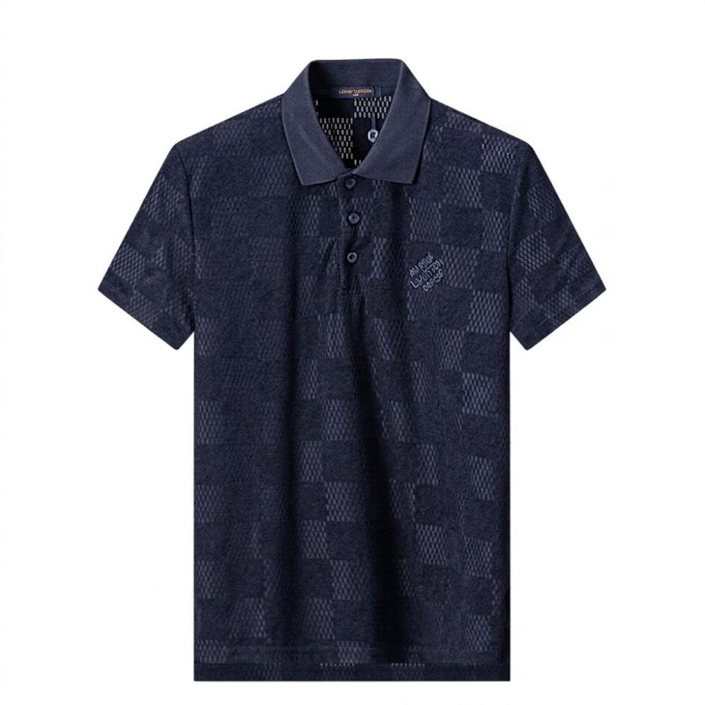 Футболка поло Louis Vuitton Checkered Monogram - Navy