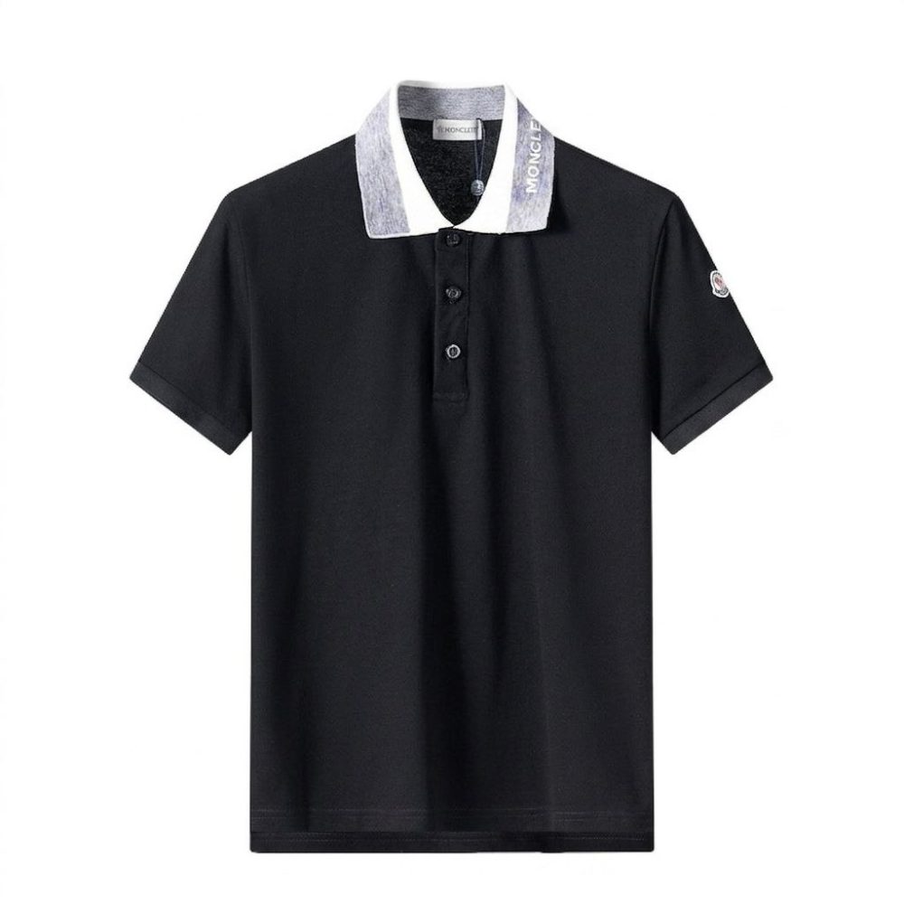 Футболка поло Moncler Collar Letter - Black
