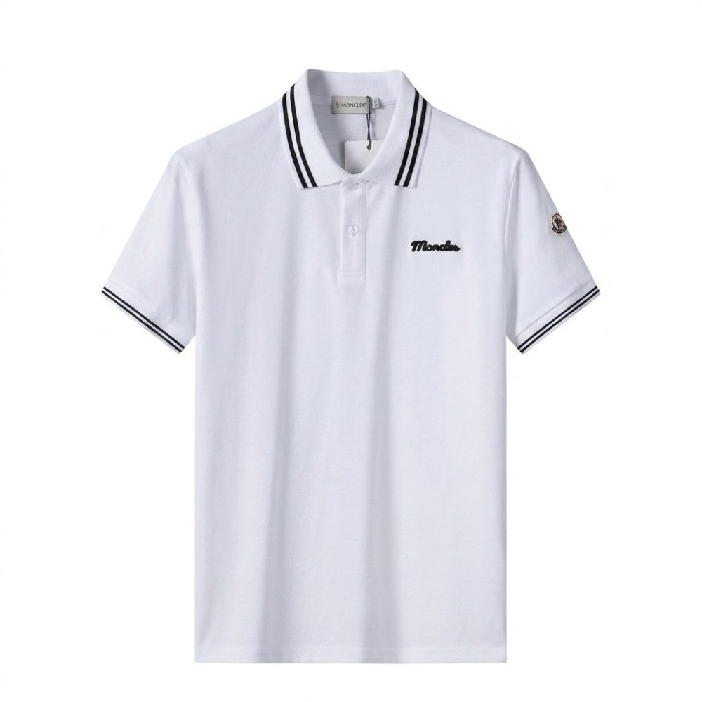 Футболка поло Moncler Letter Embroidered Logo - White
