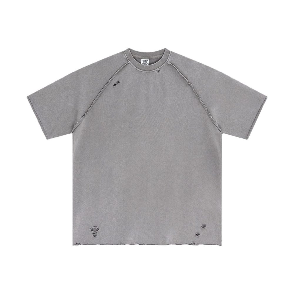 Футболка Street Culture Oversized Ripped Washed Light Grey