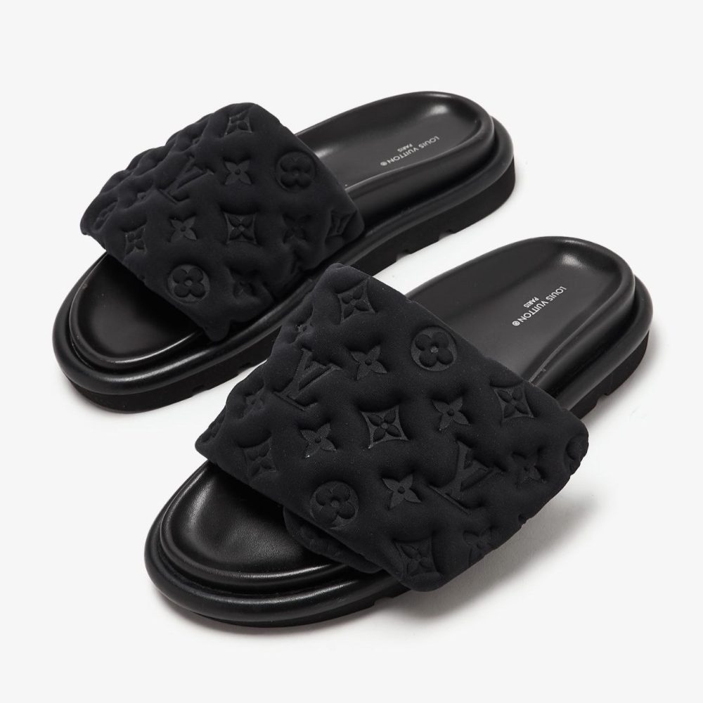 Louis Vuitton Pre-Loved Pillow Comfort Slides - Black WMNS