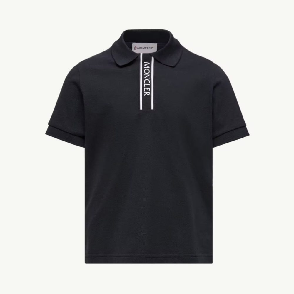 Футболка поло Moncler Enfant Boys Logo - Black