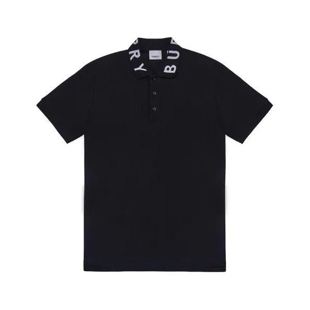 Футболка поло Burberry Ryland Block Collar Writing - Black