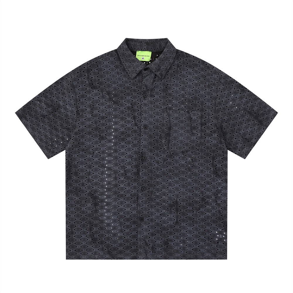 Рубашка Retro Knit Textured Loose Shirt - Grey Smoke