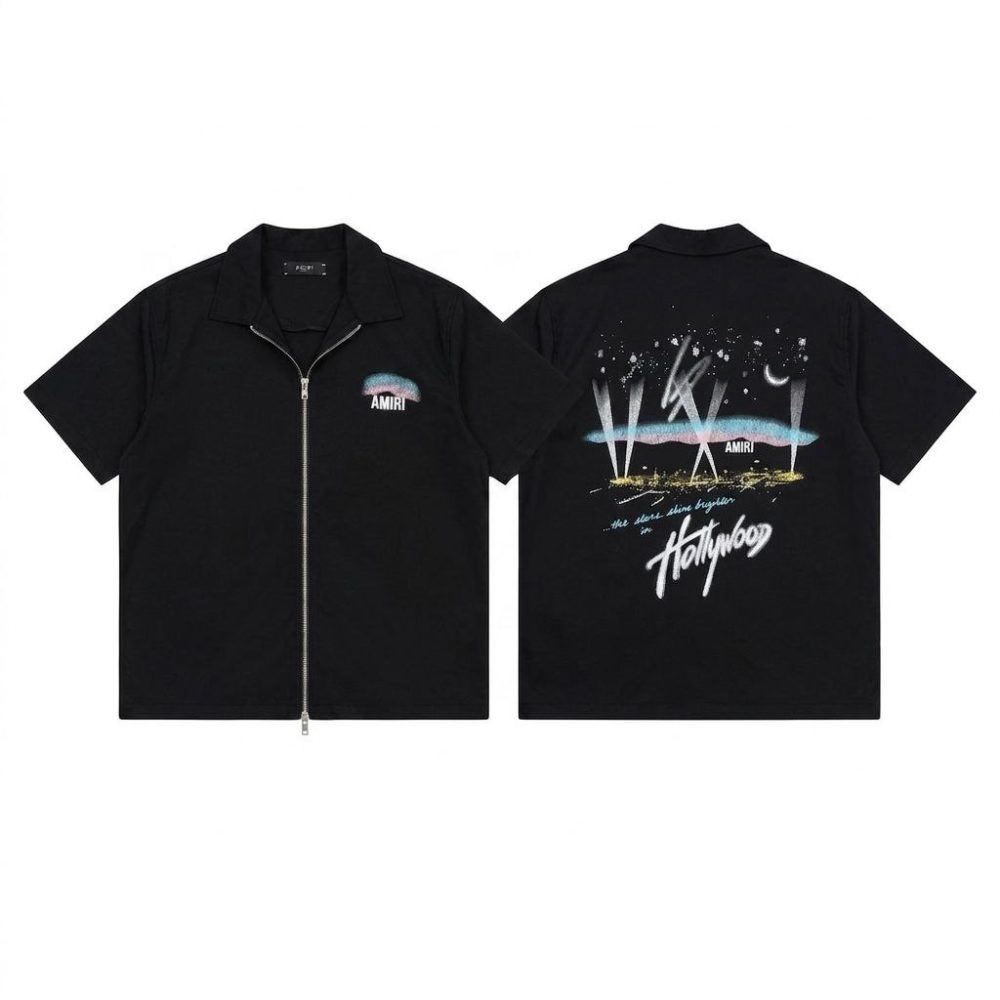 Рубашка AMIRI Hollywood Lights Camp Shirt - Black
