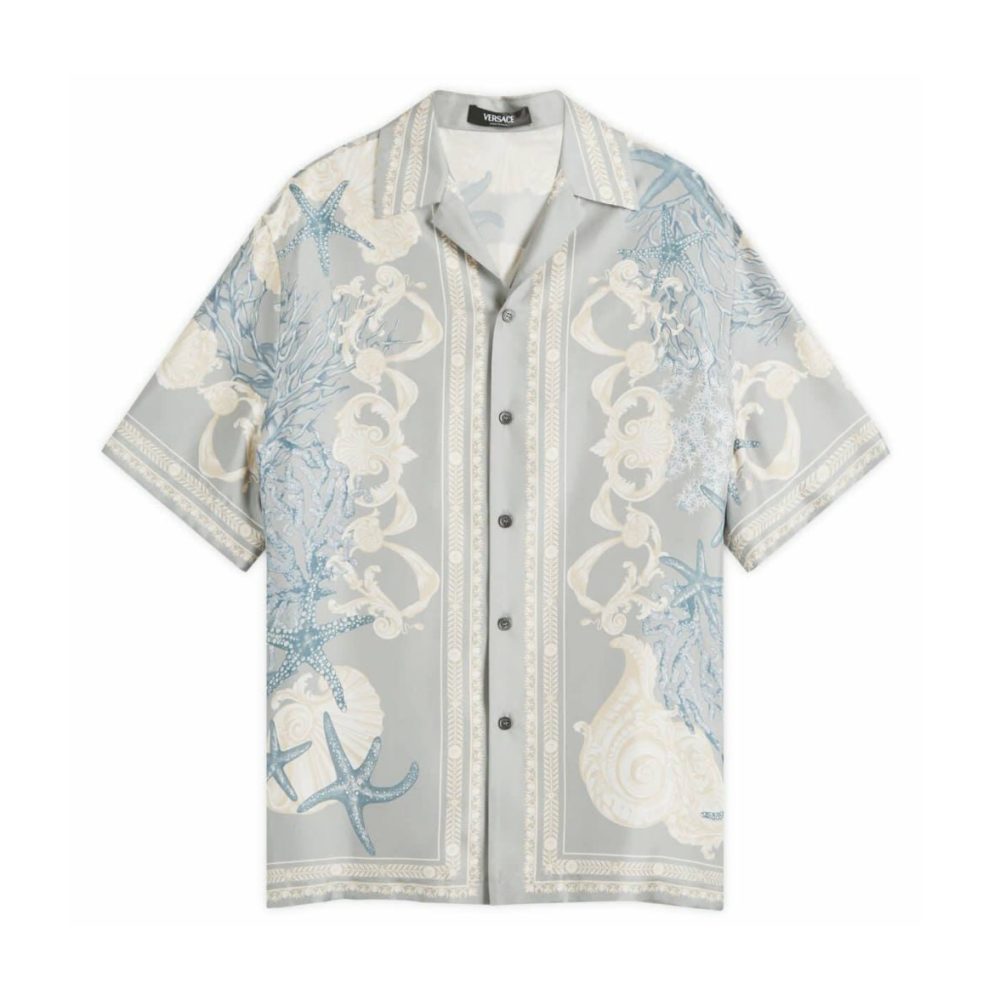 Рубашка Versace Vacation Shirt - Cocrete Dusty Blue Bone