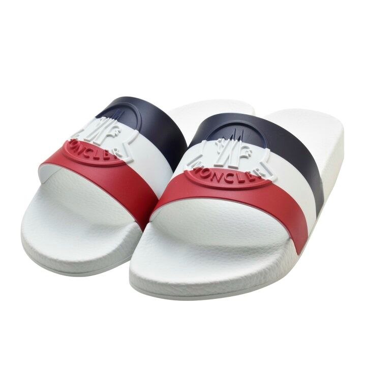 Moncler Basile Rubber Slides RWB Stripe "White"